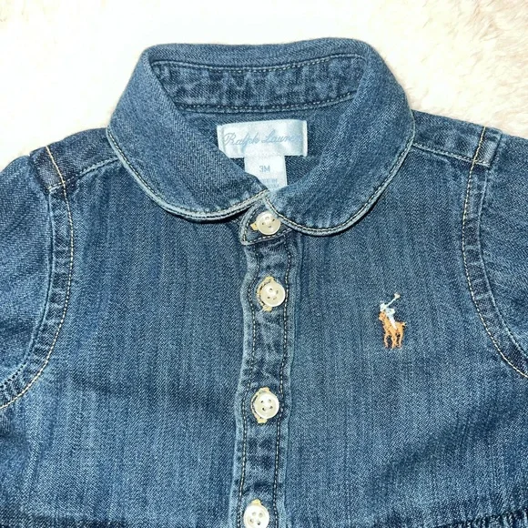 Ralph Lauren Kids' Blue Denim Dress - Picture 4 of 4